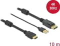 Miniatyrbilde 5 av 5: Delock - Video/lydkabel - HDMI, USB (kun strøm) hann til DisplayPort hann - 10 m - trippel beskyttelse - svart - 4K-støtte