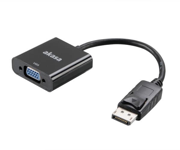 Akasa AK-CBDP04-20BK, 0,2 m, VGA (D-Sub), DisplayPort, Hankjønn, Hunkjønn, 1920 x 1200 piksler