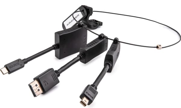 Kramer Electronics Adapter Ring 9, HDMI-tyyppi A (vakio), DisplayPort + Mini DisplayPort + USB Type-C, Naaras, Uros, Suora, Suora