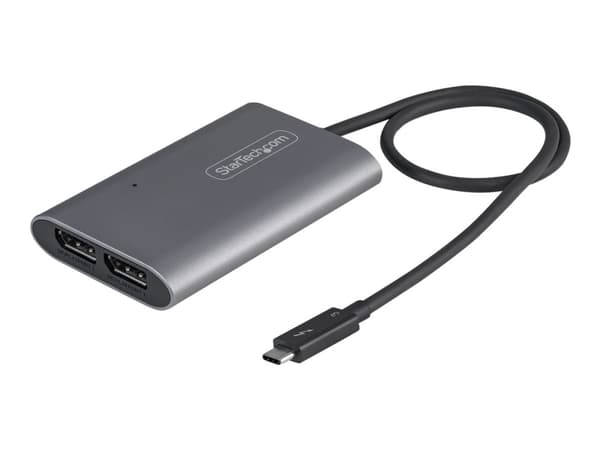 StarTech.com Thunderbolt 3 till Dual DisplayPort-adapter DP 1.4 - Dual 4K 60 Hz eller Single 8K/5K Thunderbolt 3 till DP-adapter - TB3 till 2x Displa