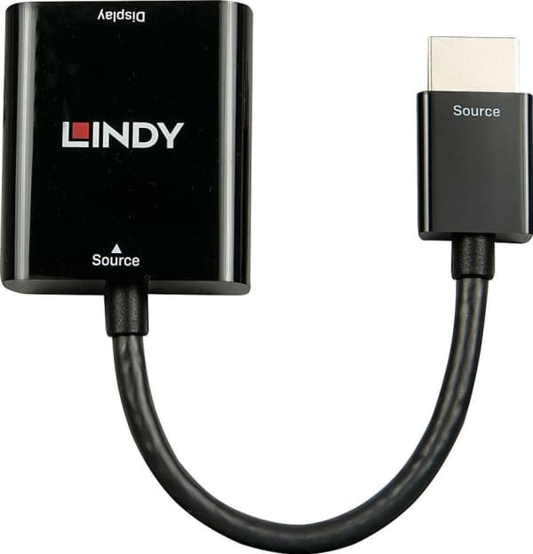Lindy 38291, 0,1 m, HDMI Type A (Standard), VGA (D-Sub), Hankjønn, Hunkjønn, Rett