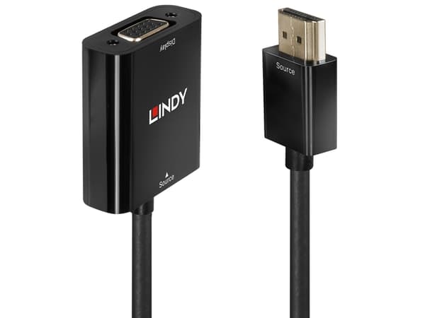 Lindy 38291, 0,1 m, HDMI Type A (Standard), VGA (D-Sub), Hankjønn, Hunkjønn, Rett