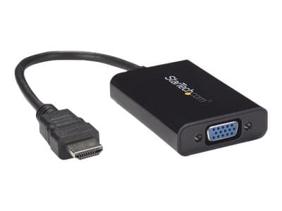 StarTech.com HDMI till VGA-videoadapter med audio för stationär/bärbar dator/Ultrabook - 1920x1080 - Videokort - HDMI hane till HD-15 (VGA), minijack