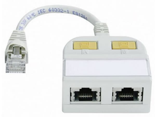Telegärtner T-Adaptor S Cat.5e, 2x10/100BT