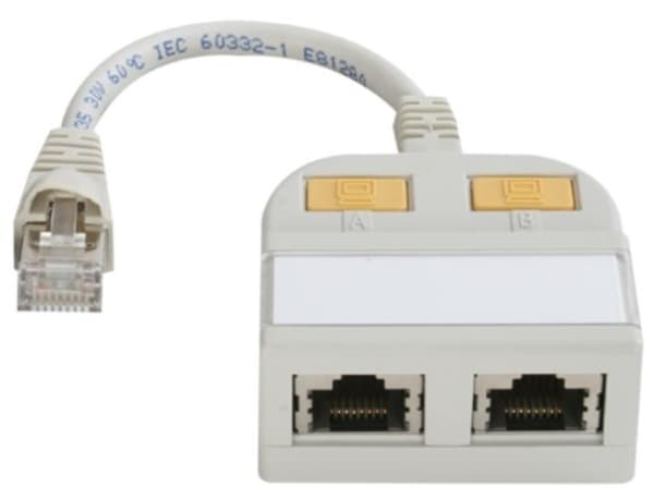 Telegärtner T-Adaptor S Cat.5e, 2x10/100BT