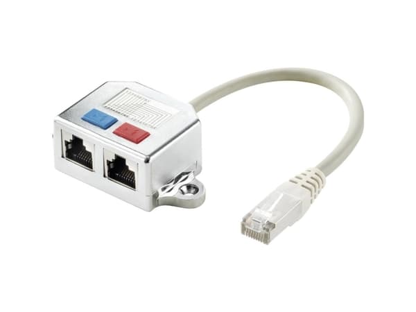 Renkforce RJ45 Network T-adapter CAT 5e [2x RJ45-kontakt - 1x RJ45-kontakt] 15,00 cm Metall
