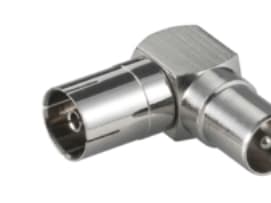 MicroConnect - RF-adapter - F-kopling hunn til F-kopling hann - koaksial - vinkelkontakt