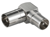 MicroConnect - RF-adapter - F-kopling hunn til F-kopling hann - koaksial - vinkelkontakt