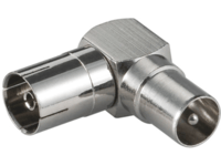 MicroConnect - RF-adapter - F-kopling hunn til F-kopling hann - koaksial - vinkelkontakt