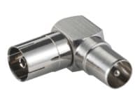 MicroConnect - RF-adapter - F-kopling hunn til F-kopling hann - koaksial - vinkelkontakt