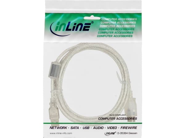 InLine 34618Q, 2 m, USB A, USB A, Hane/Hona, 0,48 Gbit/s, Transparent