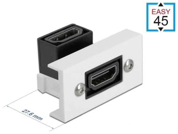 Delock - Easy 45 - trykklåsmodul - HDMI - hvit, RAL 9003