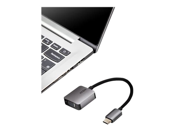 ATEN UC3002A - Video adapter - 24 pin USB-C (hann) til HD-15 (VGA) (hunn) - USB 3.2 Gen 1 / Thunderbolt 3 / DisplayPort (Alt Mode) - 9.6 cm - 1920 x