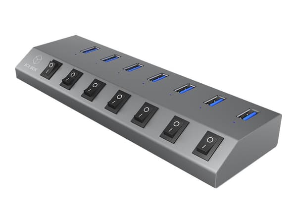 ICY BOX IB-HUB1701-C3 - Hubb - 7 x SuperSpeed USB 3.0 - skrivbordsmodell