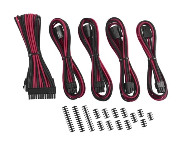 CableMod Classic ModMesh 8+6 Series Cable Extension Kit - Strømkabelsett - svart, rød