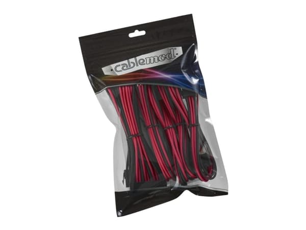 CableMod Classic ModMesh 8+8 Series Cable Extension Kit - Strömkabelsats - svart, röd