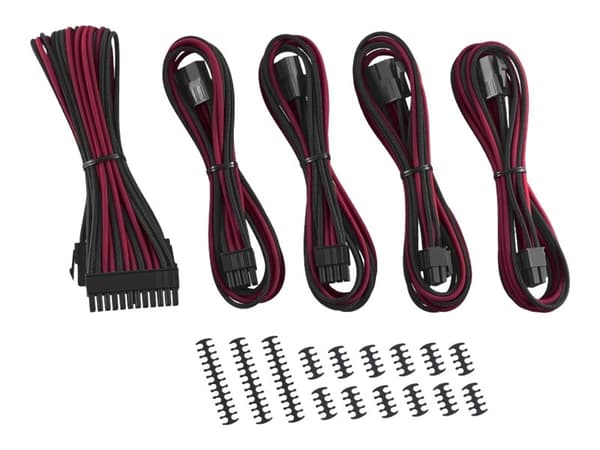 CableMod Classic ModMesh 8+8 Series Cable Extension Kit - Strömkabelsats - svart, röd