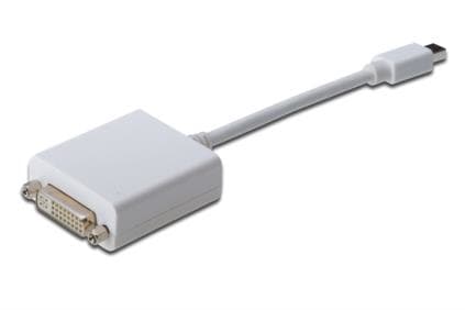 DIGITUS - DisplayPort-adapter - Mini DisplayPort (hann) til DVI-I (hunn) - 15 cm - formstøpt - hvit