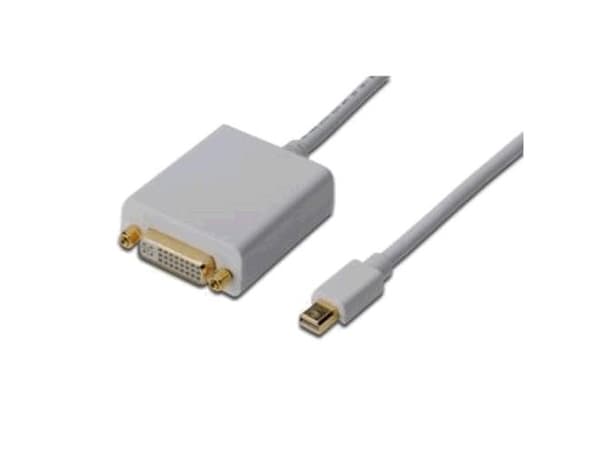 DIGITUS - DisplayPort-adapter - Mini DisplayPort (hann) til DVI-I (hunn) - 15 cm - formstøpt - hvit