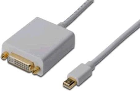 DIGITUS - DisplayPort-adapter - Mini DisplayPort (hann) til DVI-I (hunn) - 15 cm - formstøpt - hvit