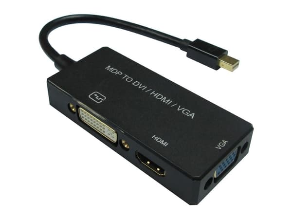 Value 12.99.3154, 0,1 m, Mini DisplayPort, Mini DisplayPort + HDMI + VGA (D-Sub), Hankjønn, Hunkjønn, Rett