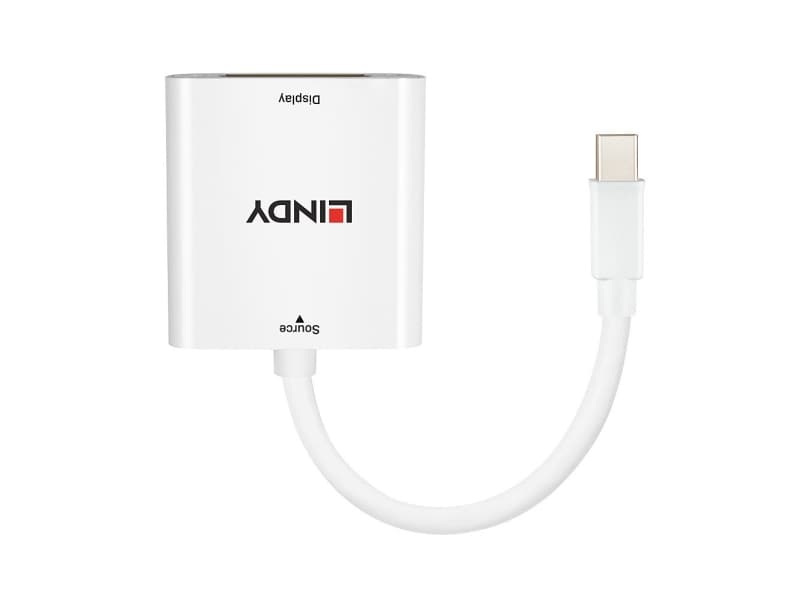 Lindy 38308, 0,1 m, DVI-I, Mini DisplayPort, Hunkjønn, Hankjønn, Rett