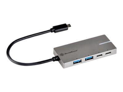 SilverStone EP09 - Hubb - 2 x USB 3.1 Gen 1 + 2 x USB-C - skrivbordsmodell