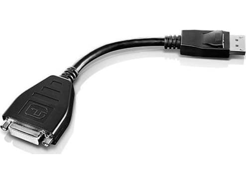 Lenovo - DVI-adapter - enkel länk - DisplayPort (hane) till DVI-D (hona) - 20 cm