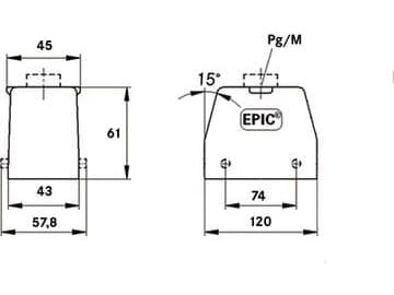 Lapp Cable PG21 IP65 EPIC H-B 24 TG 21 plug housing (10121000)