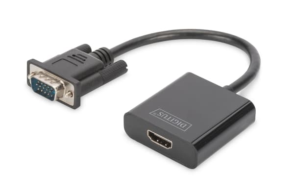 DIGITUS DA-70473 - Video adapter - HD-15 (VGA) hann til HDMI hunn - 15 cm - svart - 1080p-støtte