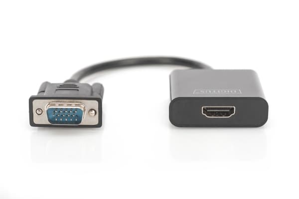 DIGITUS DA-70473 - Video adapter - HD-15 (VGA) hann til HDMI hunn - 15 cm - svart - 1080p-støtte