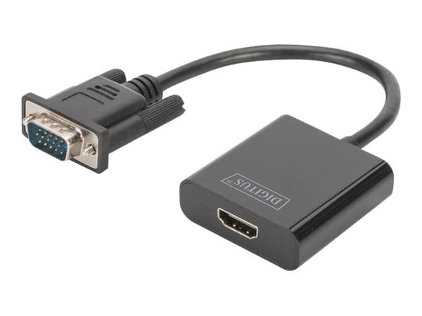 DIGITUS DA-70473 - Video adapter - HD-15 (VGA) hann til HDMI hunn - 15 cm - svart - 1080p-støtte