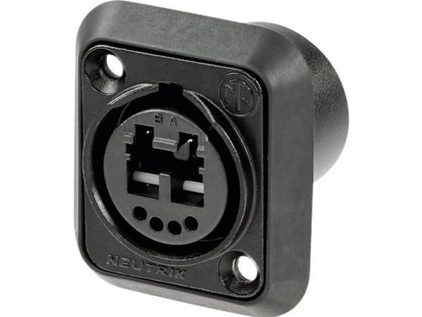 Neutrik NO2-4FDW-1-A, LC dupleks, sortering, polyamid, sink, 50 V, 6 A, -40 - 75 °C