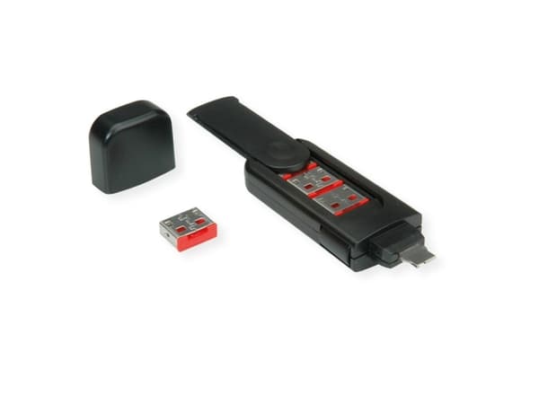 ROLINE 11.02.8330, Nyckel till portblockerare, USB Type-A, Svart, Plast
