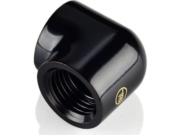 Bitspower Touchaqua adapter 90 grader G1/4 tums hona till G1/4 tums hane - 2 st., svart