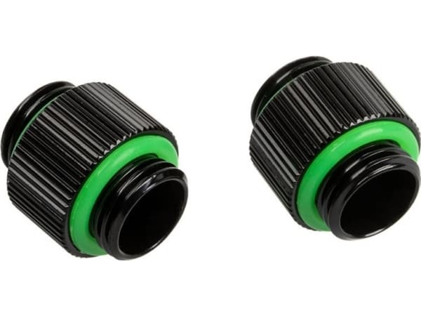 Bitspower Touchaqua-sovitin suora G1/4 tuuman uros G1/4 tuuman uros - 2 kpl, musta