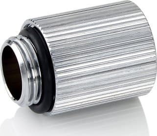 Bitspower Touchaqua-adapter rett G1/4 tommer hann til G1/4 tommer hunn - pakke med 2, 20 mm, sølv