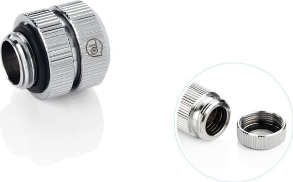 Bitspower Touchaqua Link Adapter Female G1/4 Zoll AG auf Link Tube verstellbar 16-22mm - 2er-Pack, silber