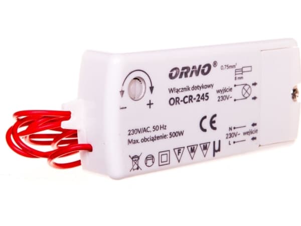 Orno Touch-bryter 500W 230V IP20 hvit (OR-CR-245)