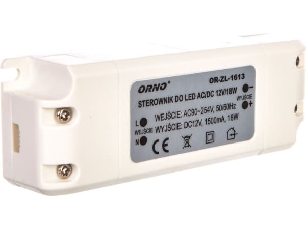 Orno Strømforsyning LED 12V DC 18W 1,5A IP20 (OR-ZL-1613)