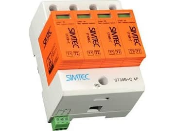 B+C ylijännitesuoja Tyyppi 1+2 4P 30kA 275V SIMTEC ST30B+C Tyyppi 1+2 4P 85201010