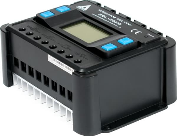 Azo Solar PWM ladekontroller SOL-30ED 12/24 - 30A (LCD-skjerm)