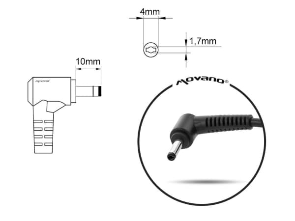 mitsu oplader / strømadapter 19.5v 4.62a (4.0x1.7) - dell 90W