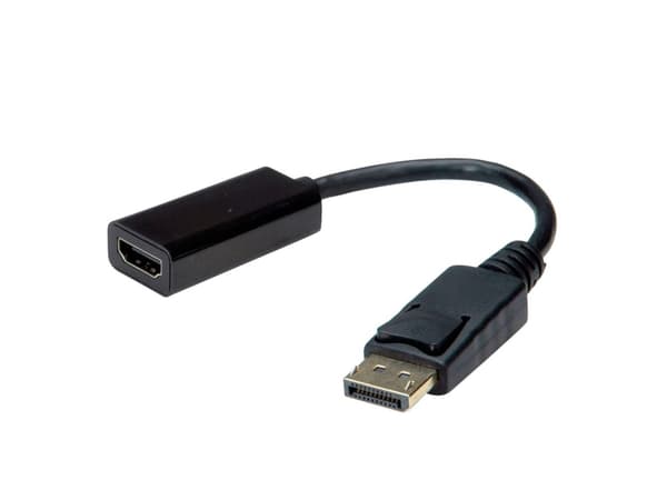 Value 12.99.3138, 0,15 m, DisplayPort, HDMI Typ A (standard), Hankoppling, Honkoppling, Guld