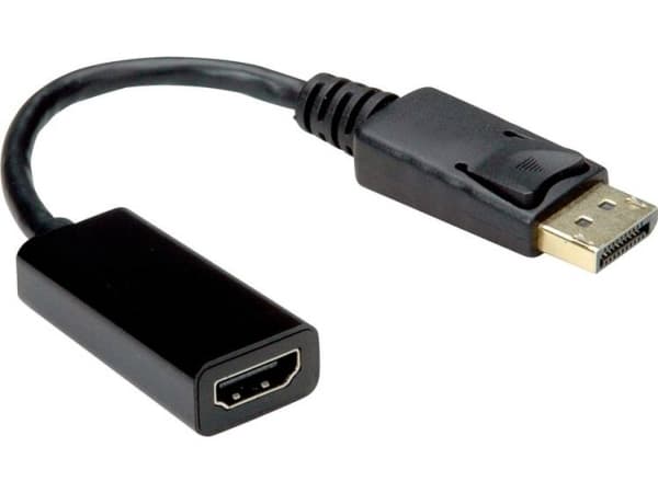 Value 12.99.3138, 0,15 m, DisplayPort, HDMI Typ A (standard), Hankoppling, Honkoppling, Guld
