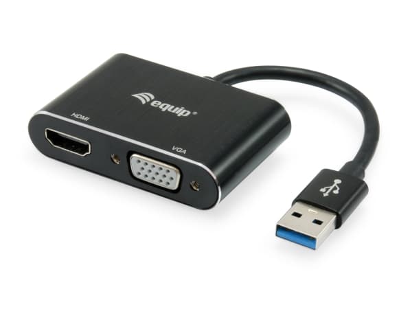 Equip 133386, 3.2 Gen 1 (3.1 Gen 1), USB Type-A, HDMI-utgång, 1920 x 1080 pixlar Svart