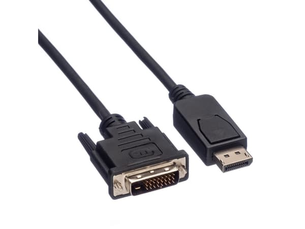 Value 11.99.5615, 2 m, DisplayPort, DVI-D, Hankjønn, Hankjønn, Rett