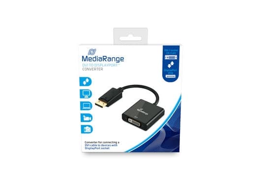 MediaRange MRCS174, 0,15 m, DVI, DisplayPort, Hunkjønn, Hankjønn, Rett