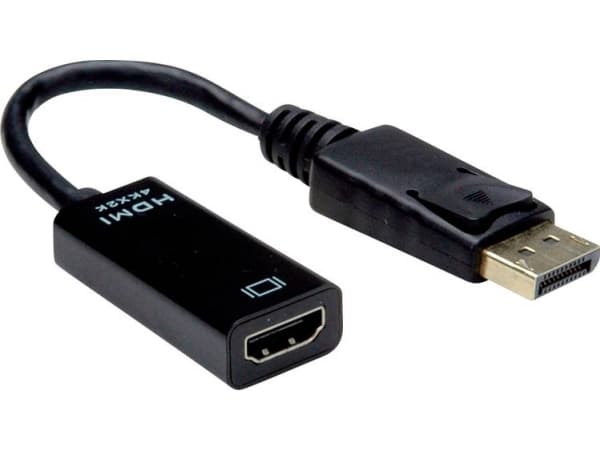 Value 12.99.3139, 0,15 m, DisplayPort, HDMI Typ A (standard), Hankoppling, Honkoppling, Guld
