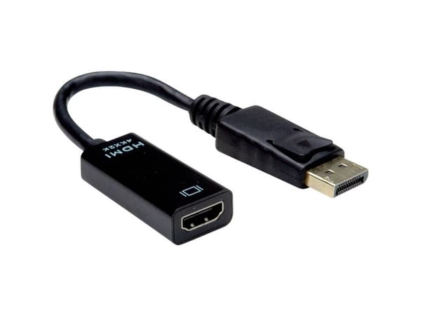 Value 12.99.3139, 0,15 m, DisplayPort, HDMI Typ A (standard), Hankoppling, Honkoppling, Guld